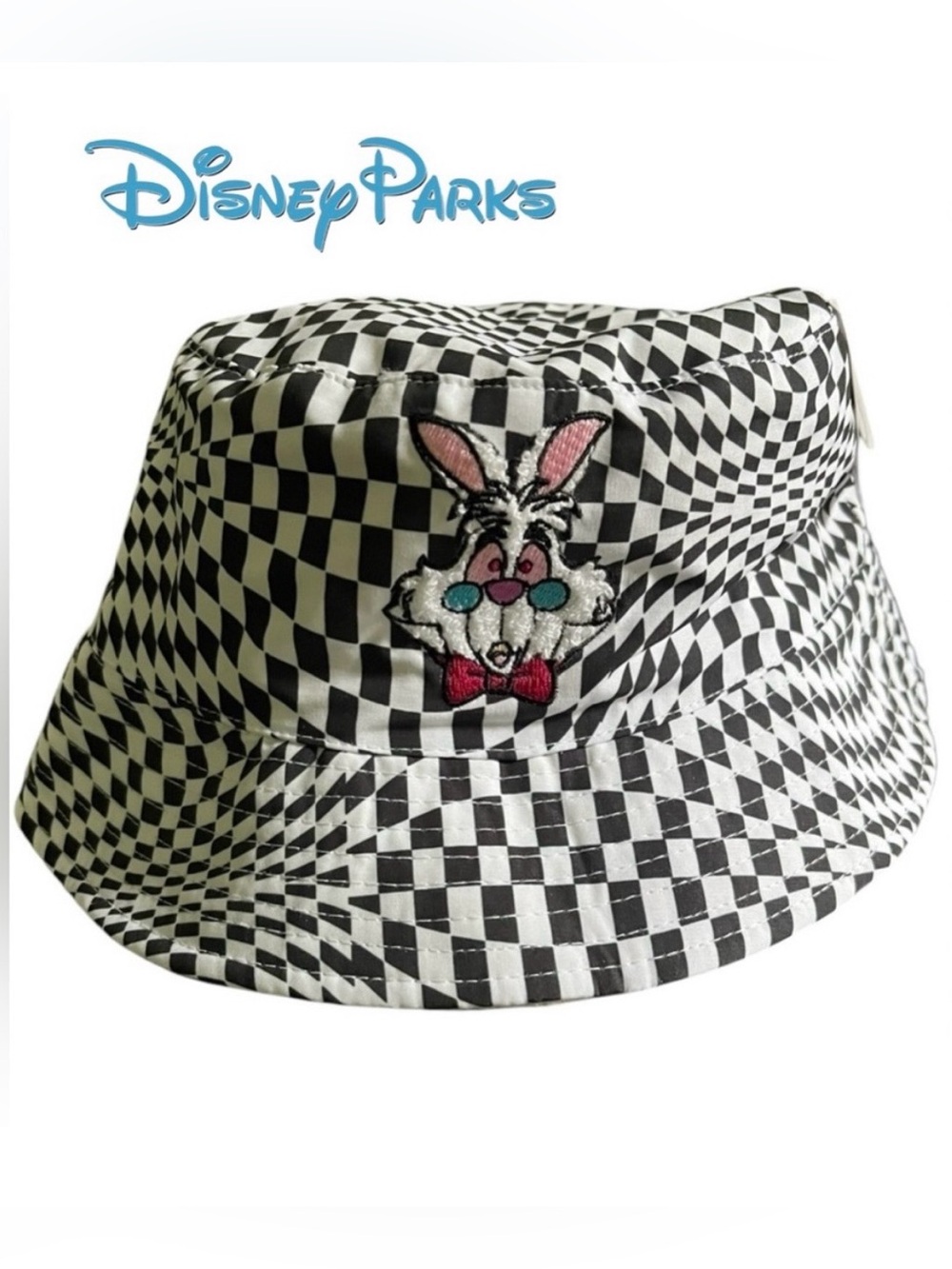 Disney Parks Alice in Wonderland White Rabbit Fuzzy Bucket Hat NWT